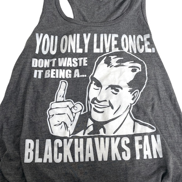 Bella’s Canvas You Only Live Once Razorback Tank Top Gray Size Large - Picture 5 of 8